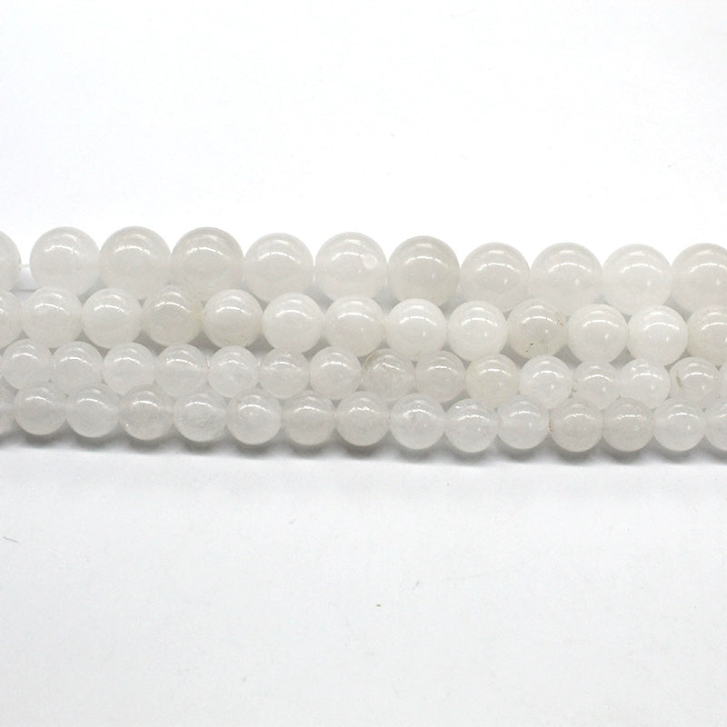 White chalcedony loose beads round bead bracele