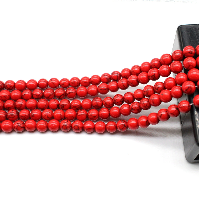 Synthetic red turquoise loose beads diy hand-woven material