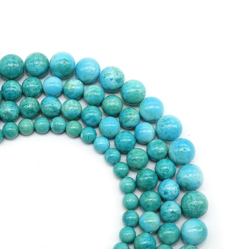 Synthetic blue fossil loose beads DIY handmade bracelet
