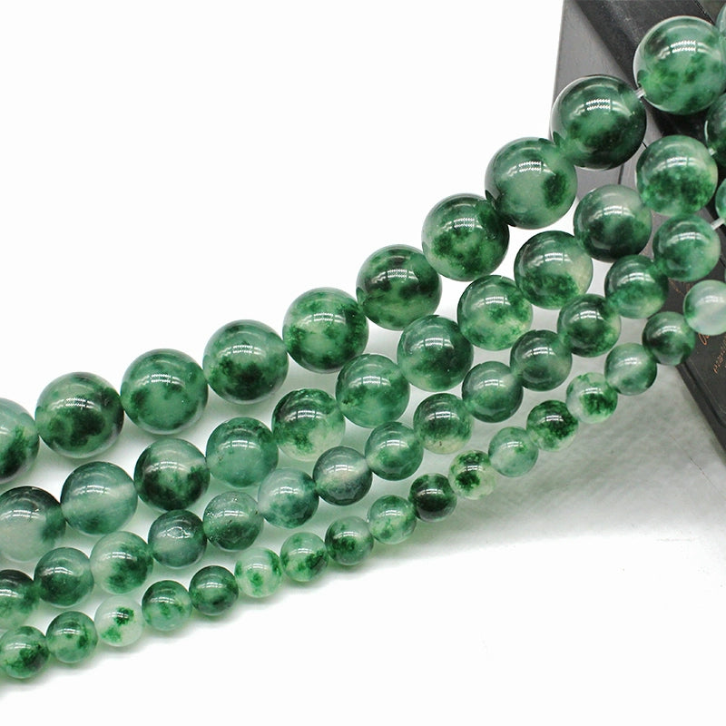 Floating green chalcedony crystal jade round beads semi-finished DIY handmade beads