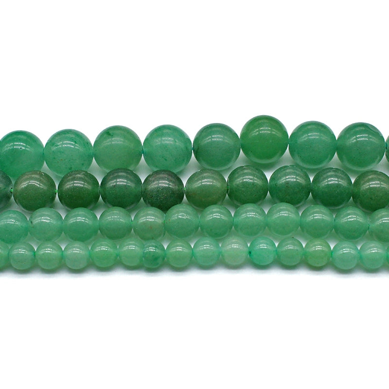 Green aventurine loose beads round beads crystal agate DIY hand-woven materials