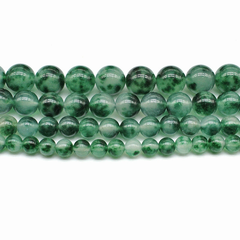 Floating green chalcedony crystal jade round beads semi-finished DIY handmade beads