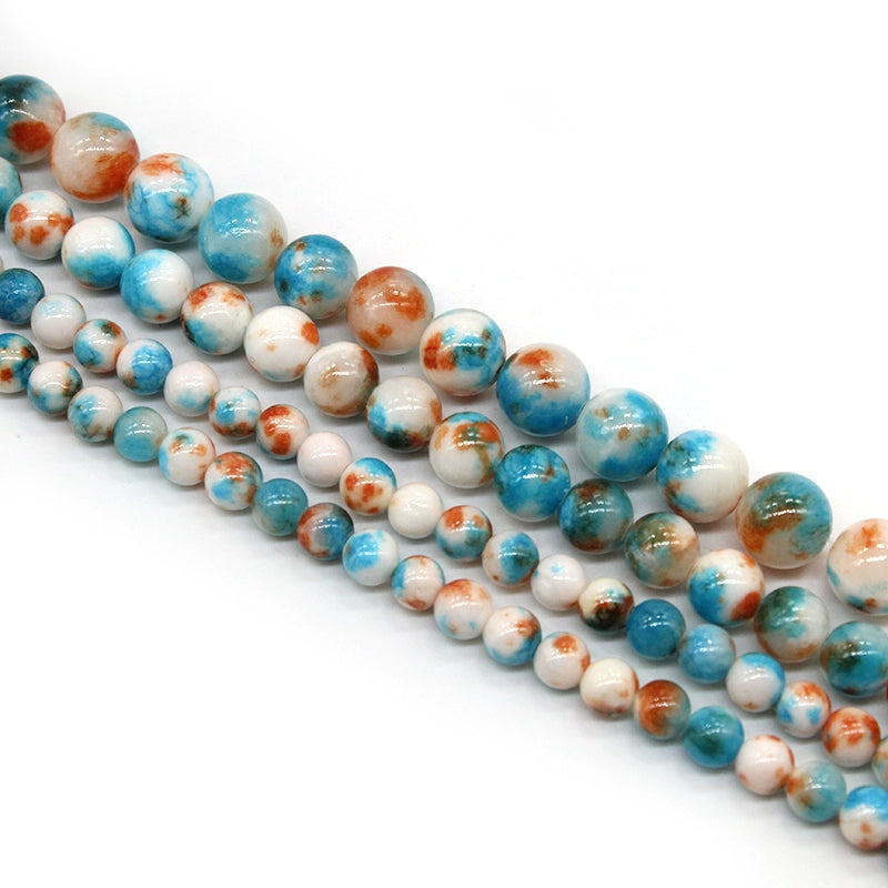 Blue, white and orange Persian jade