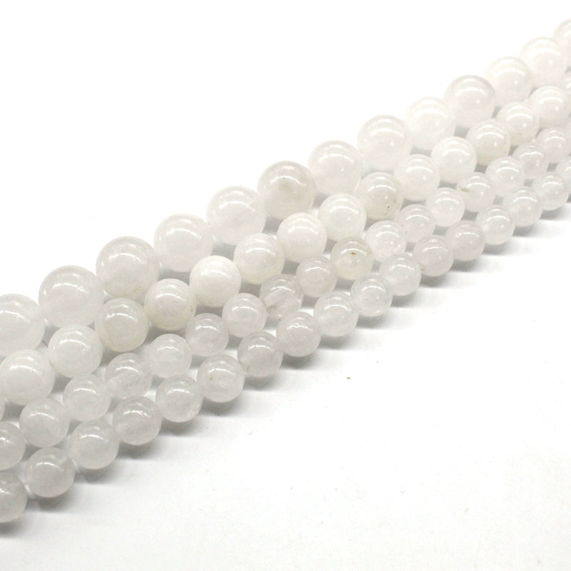 White chalcedony loose beads round bead bracele