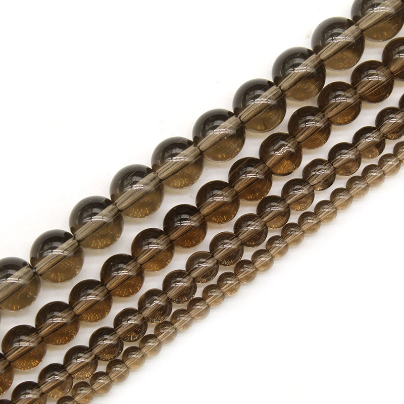 Brown glass loose beads round beads DIY hand-woven