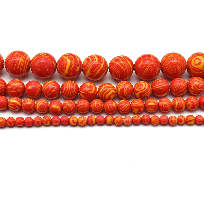Synthetic red malachite loose beads diy hand-woven beads