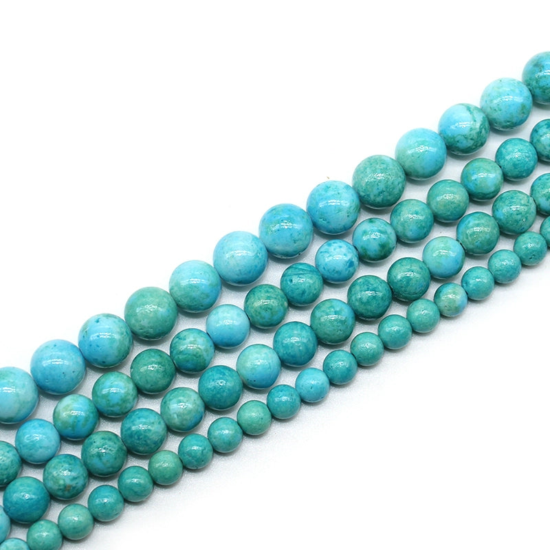Synthetic blue fossil loose beads DIY handmade bracelet