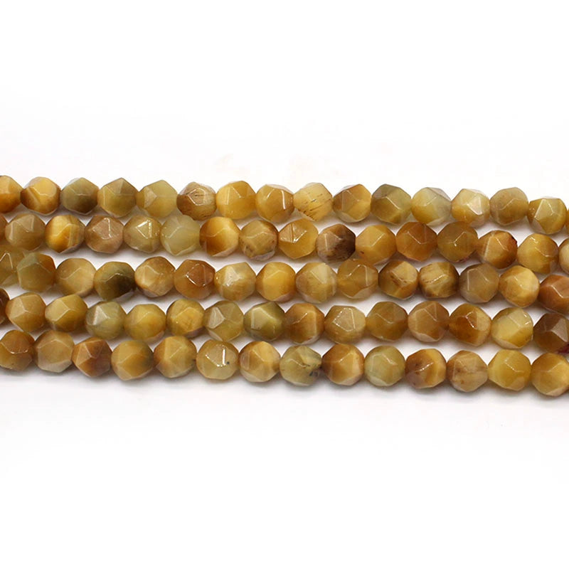 Large cut gold tiger eye loose beads bracelet