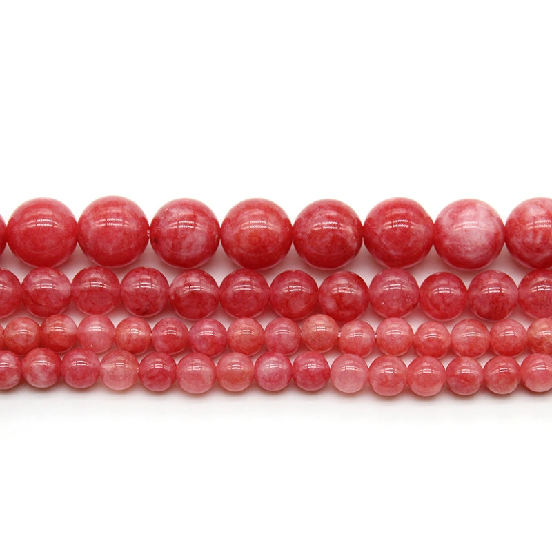 Peach pink chalcedony crystal agate DIY handmade bracelet