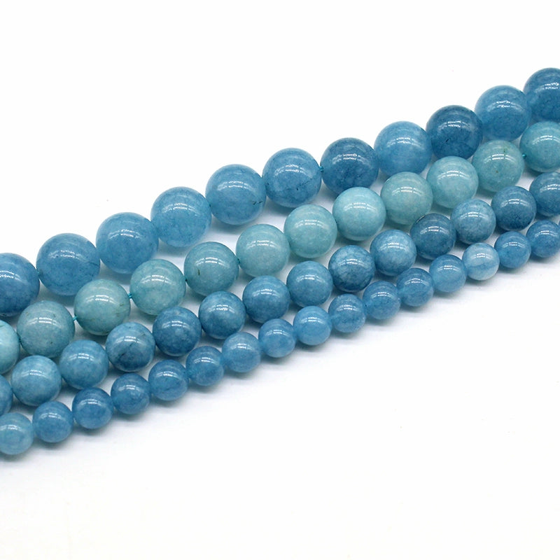 Aquamarine round beads DIY jewelry accessories