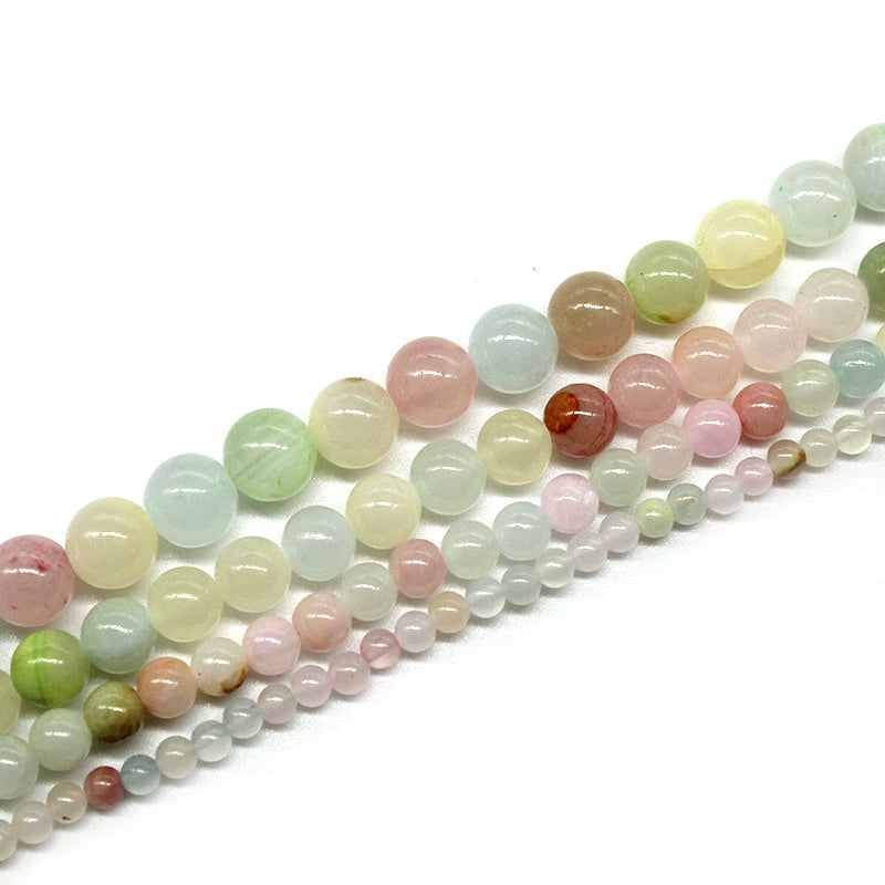 Colorful green jade round bead necklace semi-finished product