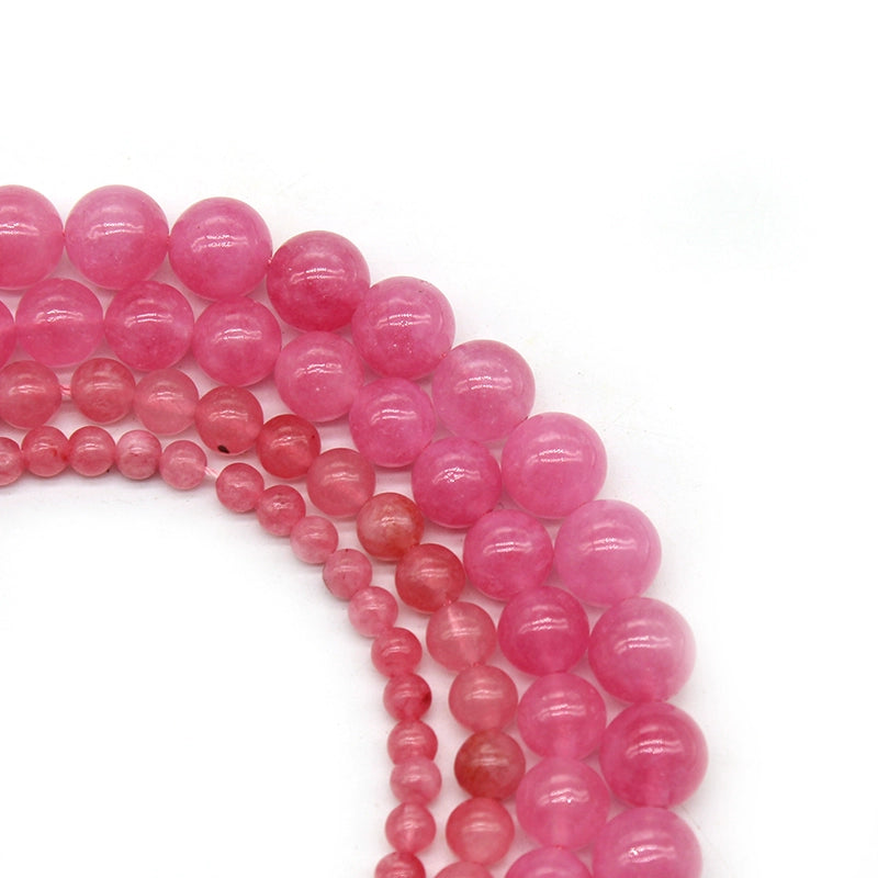 Peach pink chalcedony DIY handmade crystal braided bracelet