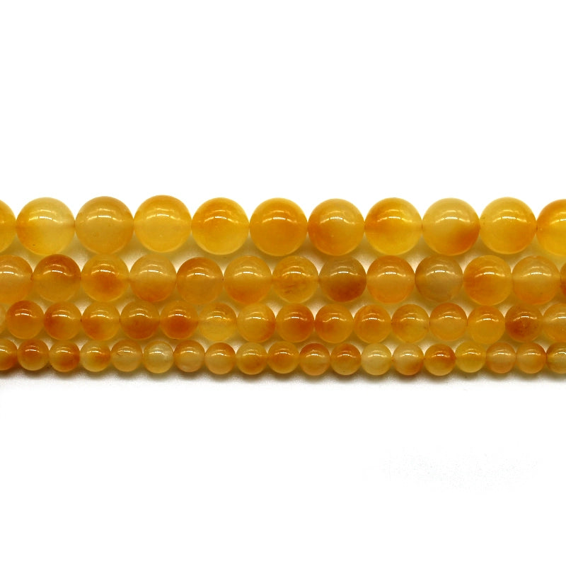 Yellow floating flower chalcedony loose beads DIY hand-woven bracelet