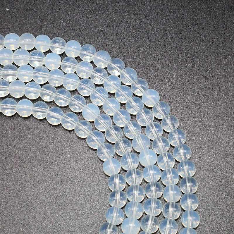 Synthetic opal round bead necklace semi-finished product