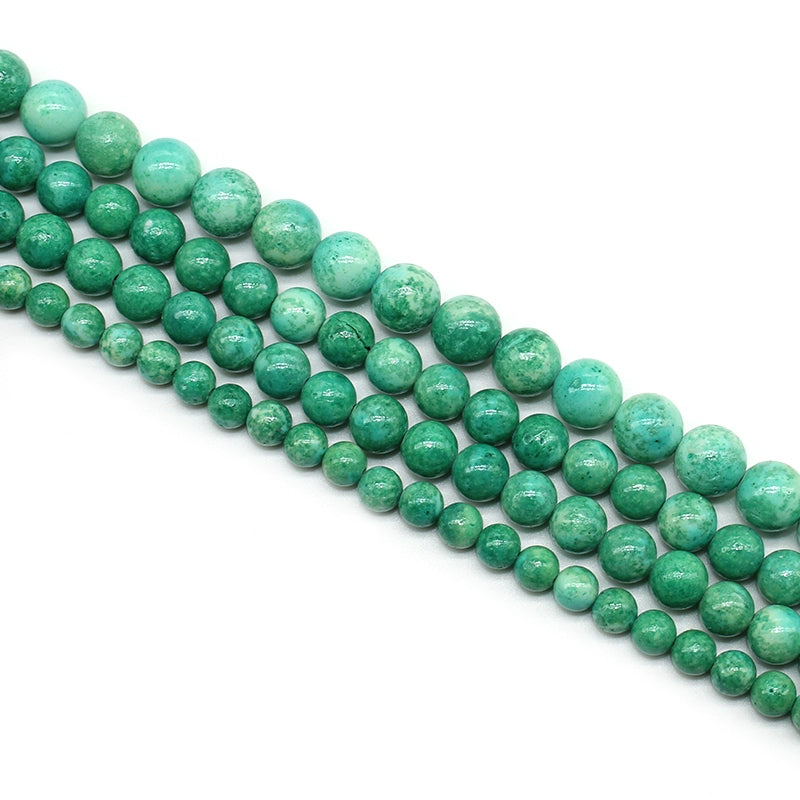 Synthetic green fossil loose beads DIY hand-woven bracelet