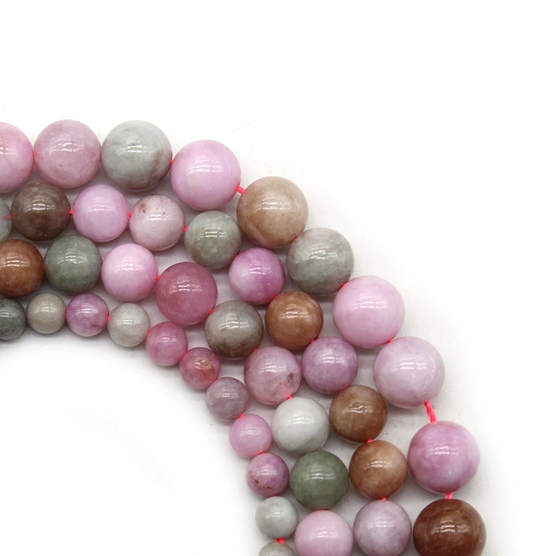 Colored jade loose beads round beads semi-finished products