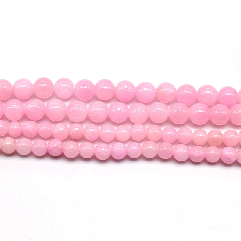 Pink beige jade round beads crystal agate DIY hand-woven materials