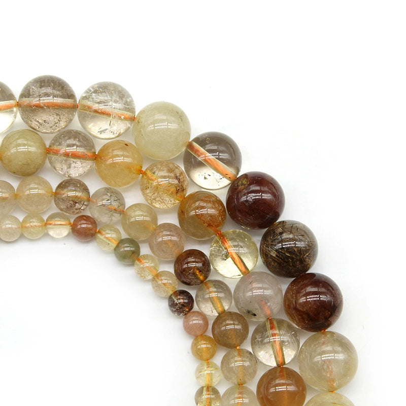 Natural stone color hair crystal gold wire crystal loose beads diy hand-woven bracelet