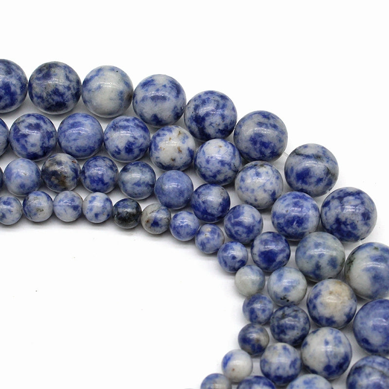 Blue dot stone round beads DIY hand-woven materials