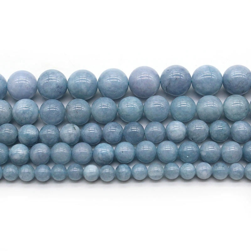 Aquamarine loose beads DIY hand-woven materials