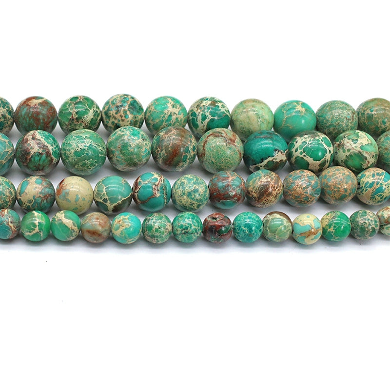 Green emperor stone round beads DIY hand-woven materials