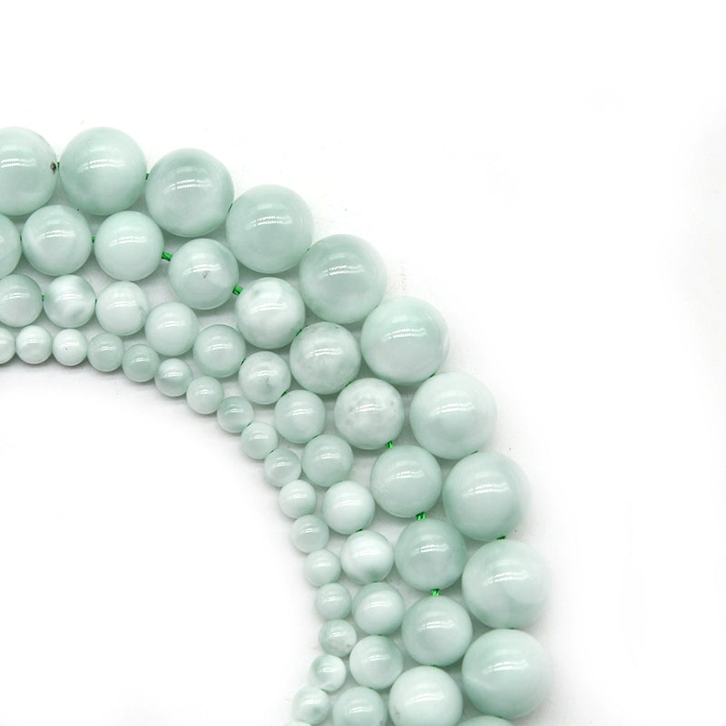 Green Angel Sea Stone Loose Beads Round Beads DIY Hand-woven Bracelet