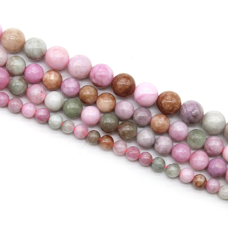 Colored jade loose beads round beads semi-finished products