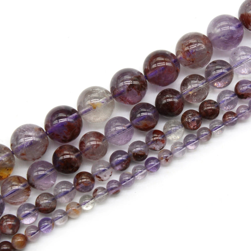 Natural stone purple ghost round beads DIY hand-woven bracelet