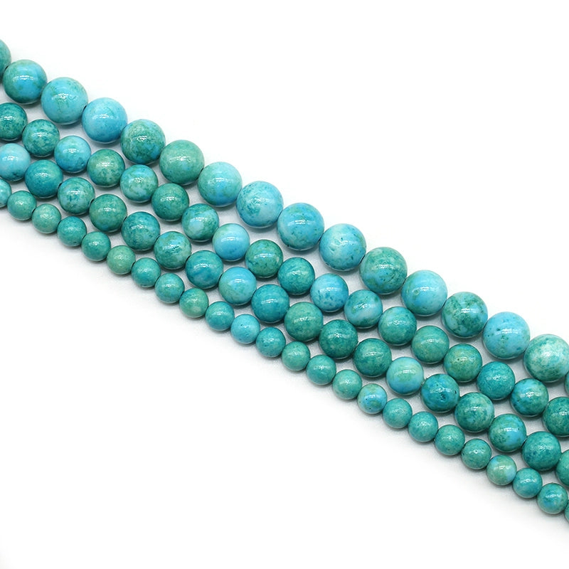Synthetic blue fossil loose beads DIY handmade bracelet