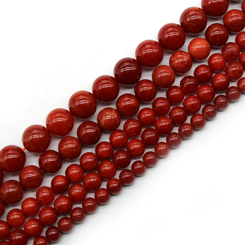 Red Burmese Jade Chalcedony Loose Beads DIY Hand-woven Crystal