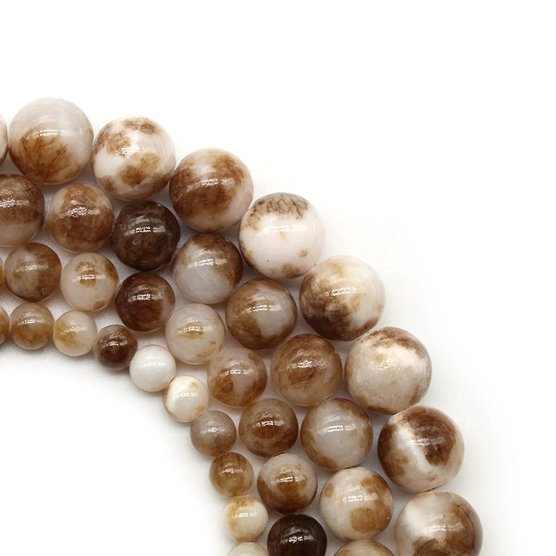 Coffee color Persian jade loose beads DIY hand-woven bracelet