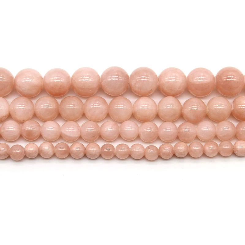 Flesh-colored beige jade round beads DIY jewelry accessories