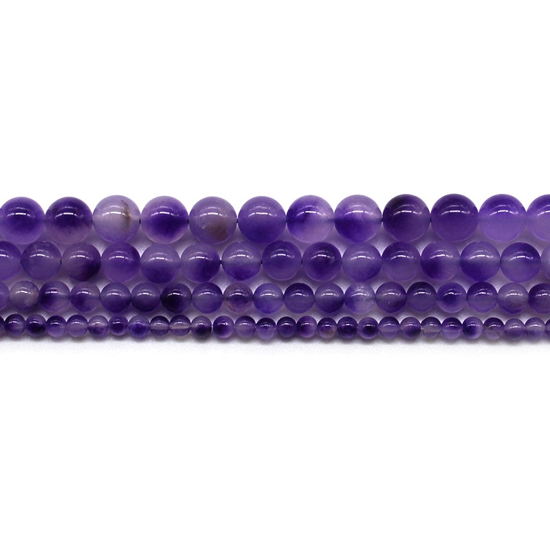 Purple floating flower chalcedony loose beads bracelet