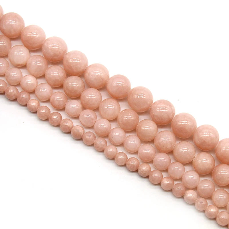 Flesh-colored beige jade round beads DIY jewelry accessories