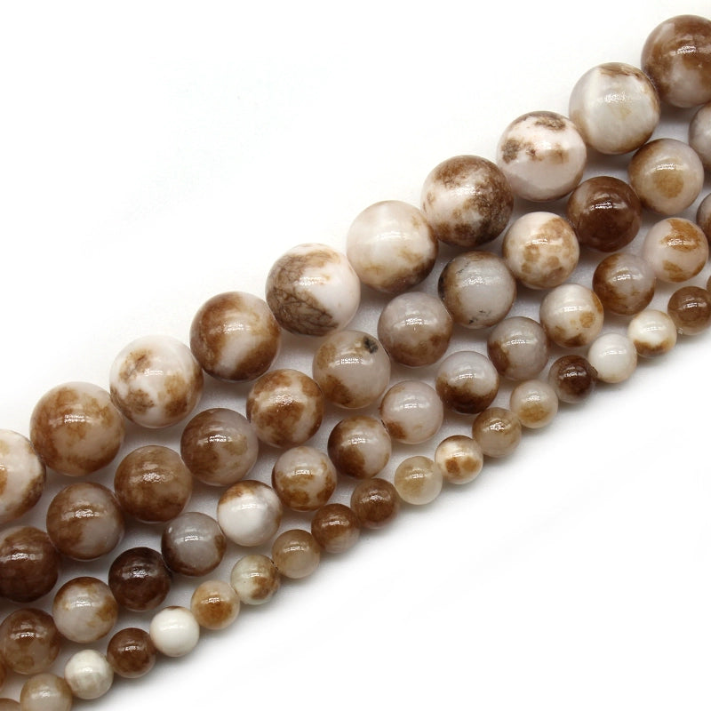 Coffee color Persian jade loose beads DIY hand-woven bracelet