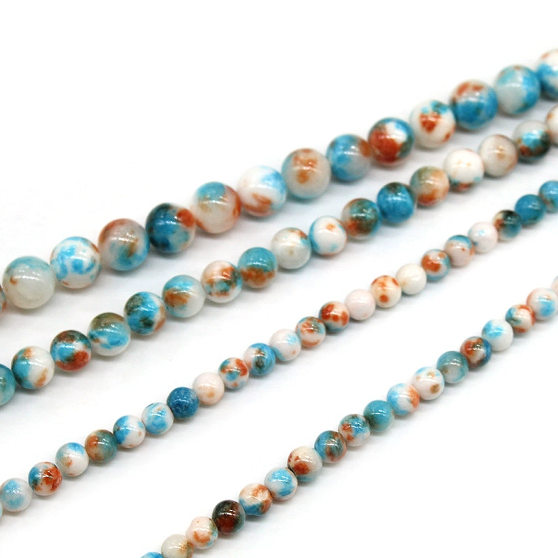 Blue, white and orange Persian jade