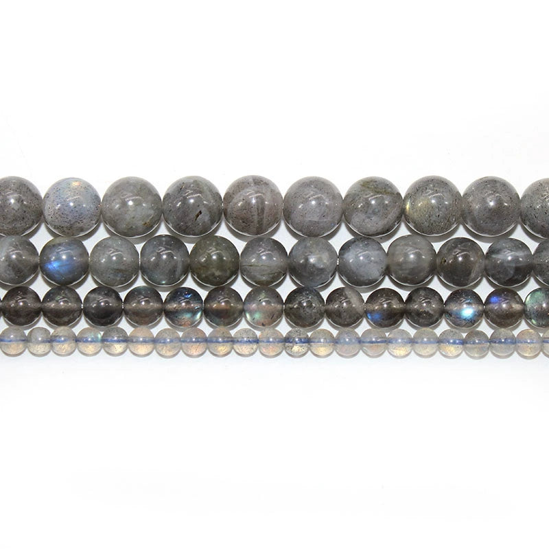 Natural Gray Moonstone Labradorite Blue Light Beads
