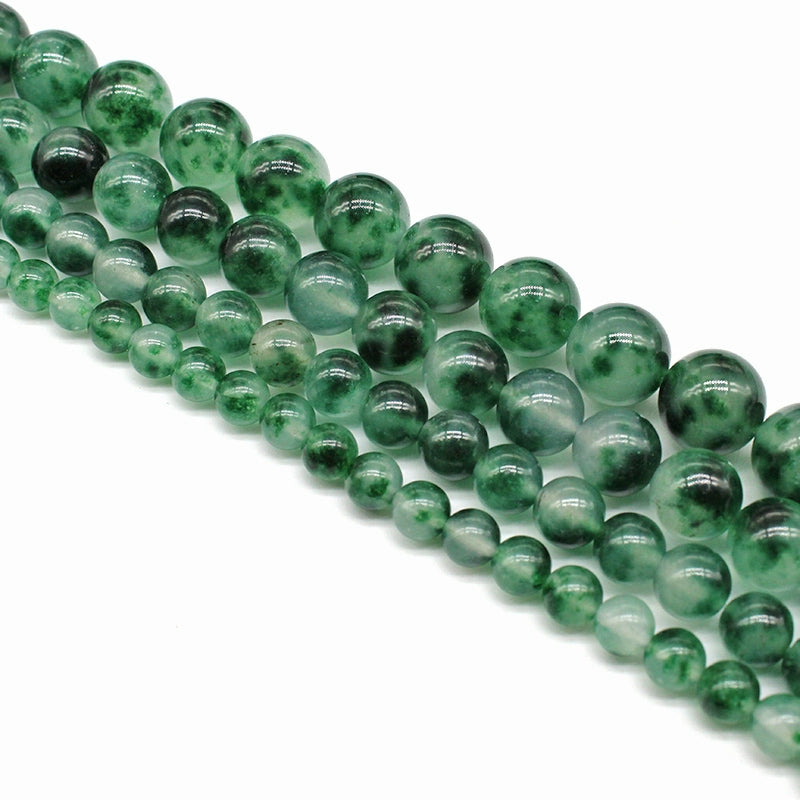 Floating green chalcedony crystal jade round beads semi-finished DIY handmade beads