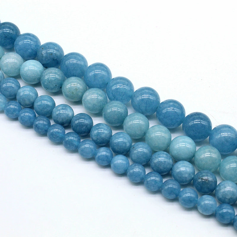 Aquamarine round beads DIY jewelry accessories