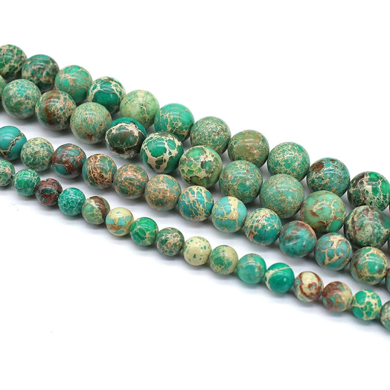 Green emperor stone round beads DIY hand-woven materials