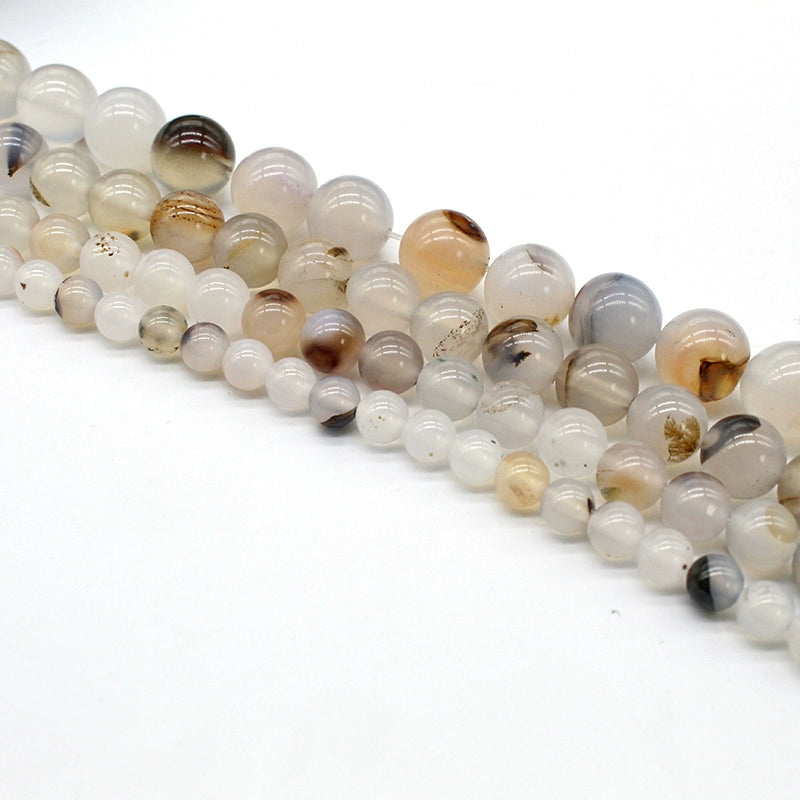 Black flower agate loose beads diy hand-woven material