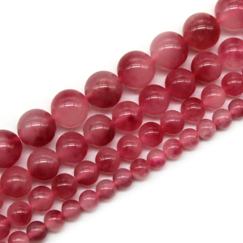 Red floating flower chalcedony DIY handmade crystal braided bracelet