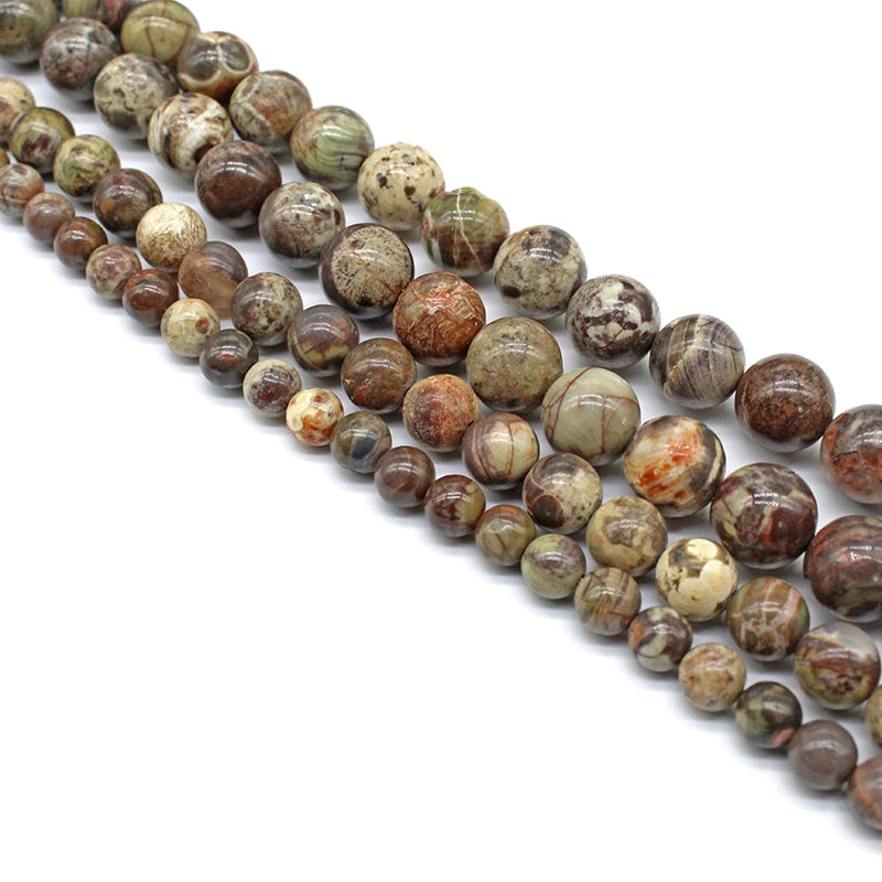 Flower agate loose beads DIY hand-woven materials
