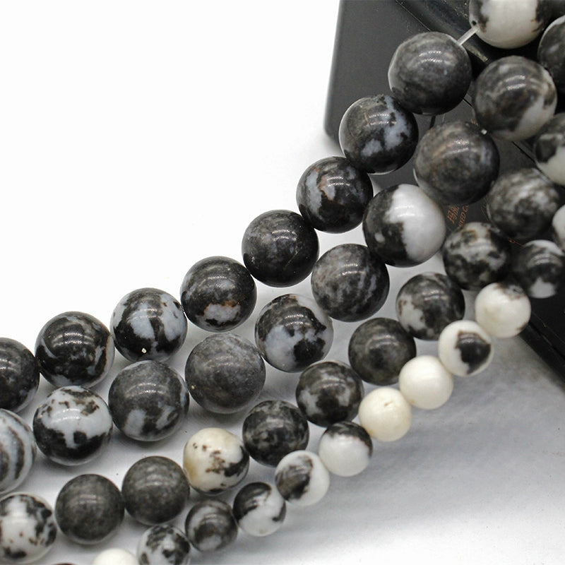 Black and white zebra stone loose beads DIY hand-woven materials