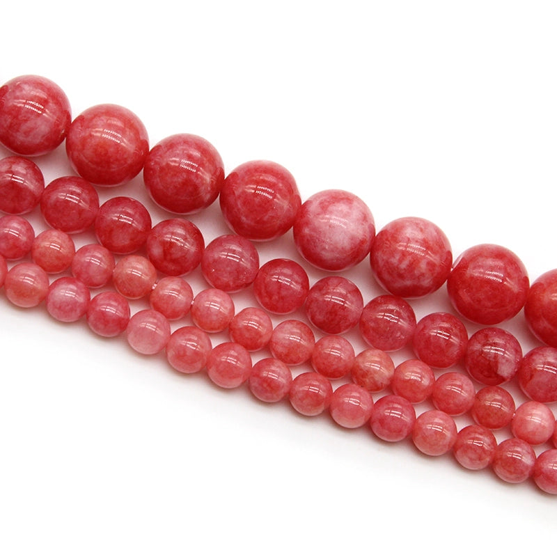 Peach pink chalcedony crystal agate DIY handmade bracelet