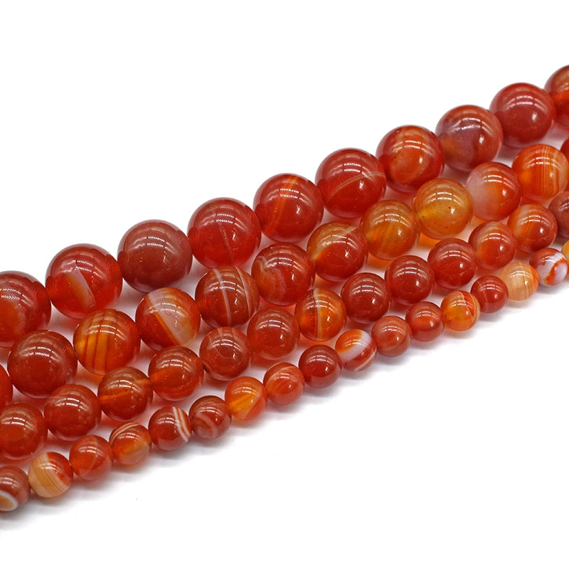 Line red agate loose beads crystal chalcedony agate accessories