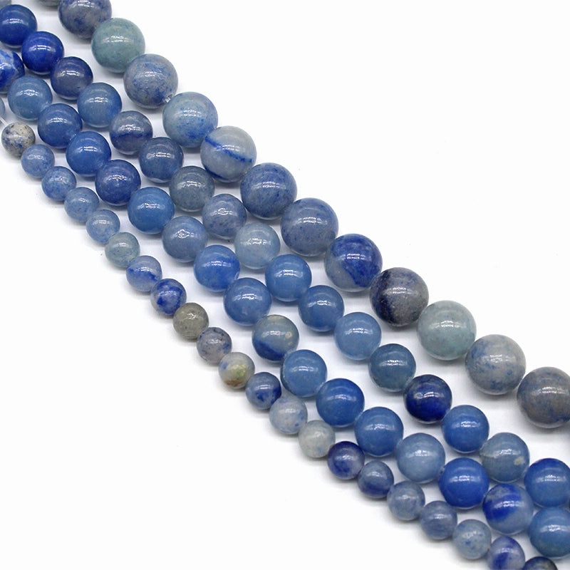 Blue aventurine round beads crystal agate DIY hand-woven materials