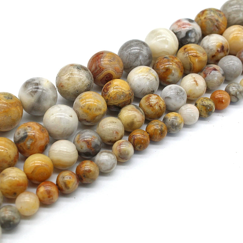 Natural crazy agate loose beads and round beads DIY hand-woven beads