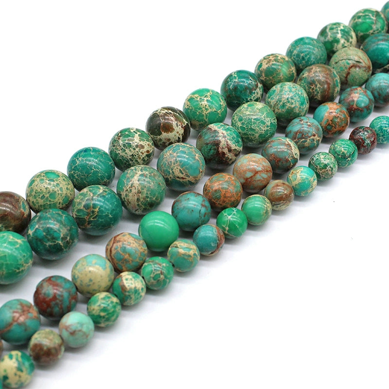 Green emperor stone round beads DIY hand-woven materials