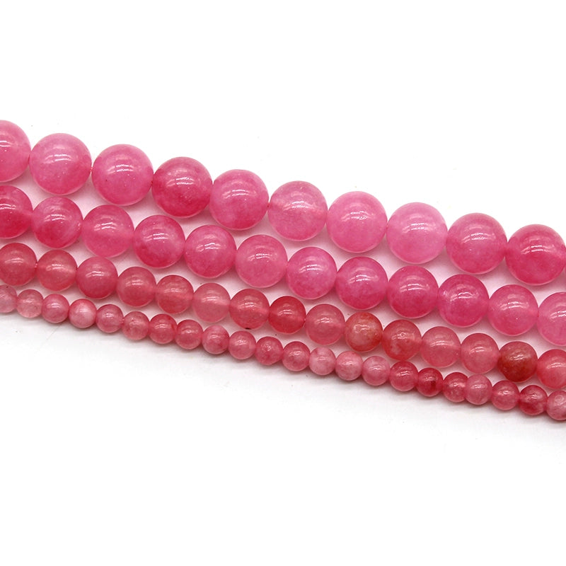 Peach pink chalcedony DIY handmade crystal braided bracelet